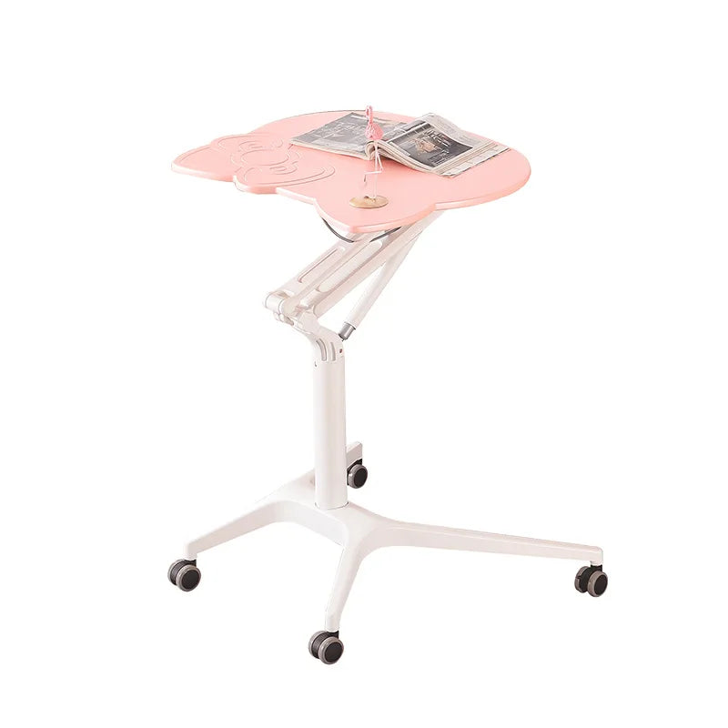 Pneumatic Adjustable Standing Desk with Wheels – Premium Movable Sit-Stand Table for Home & Office