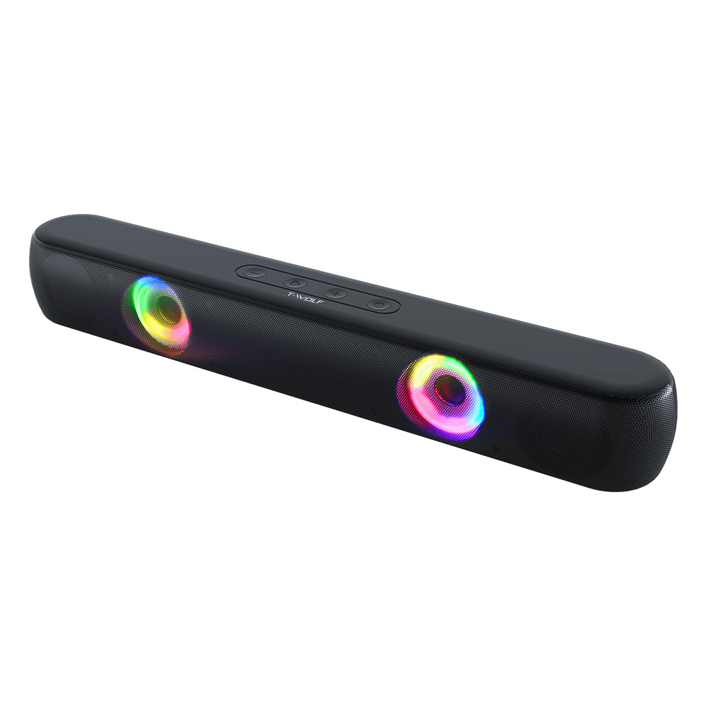 BT320 RGB Bluetooth Speaker – Dual 5W Stereo, TWS, Wireless Soundbar with Colorful Lights