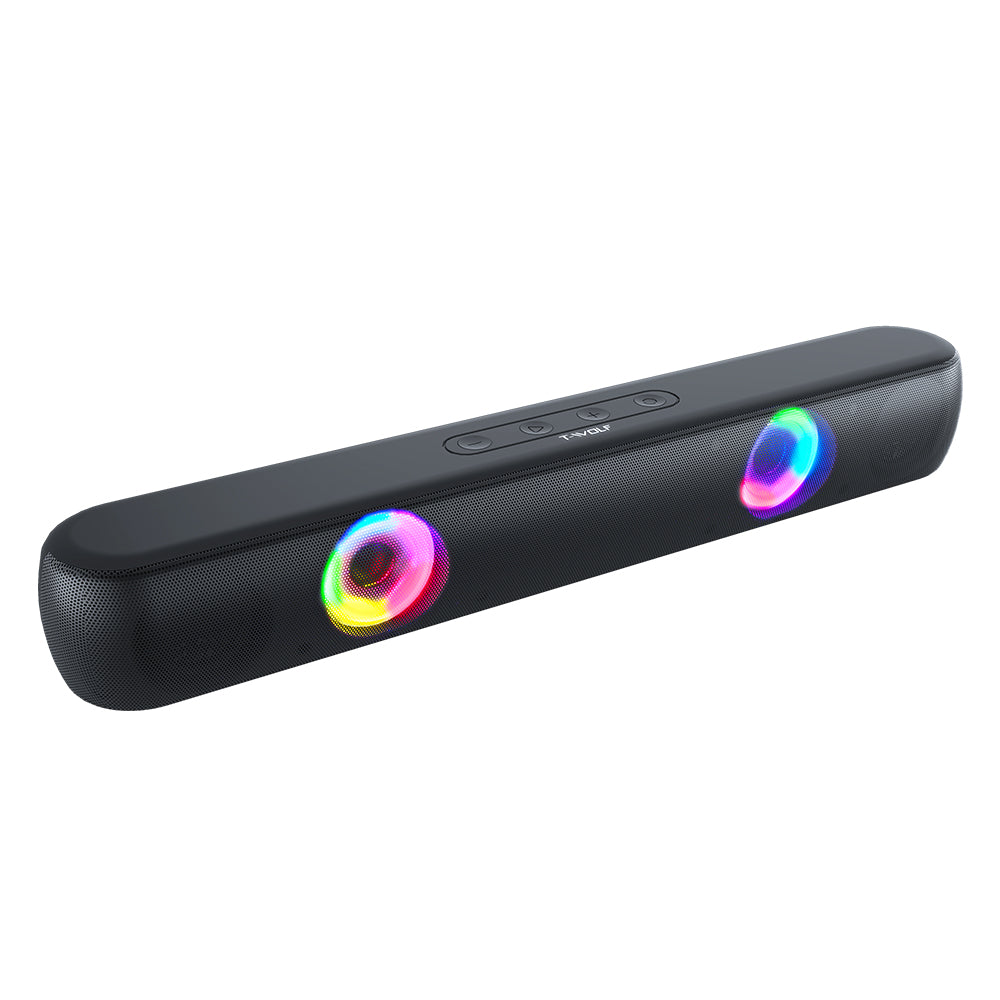 BT320 RGB Bluetooth Speaker – Dual 5W Stereo, TWS, Wireless Soundbar with Colorful Lights