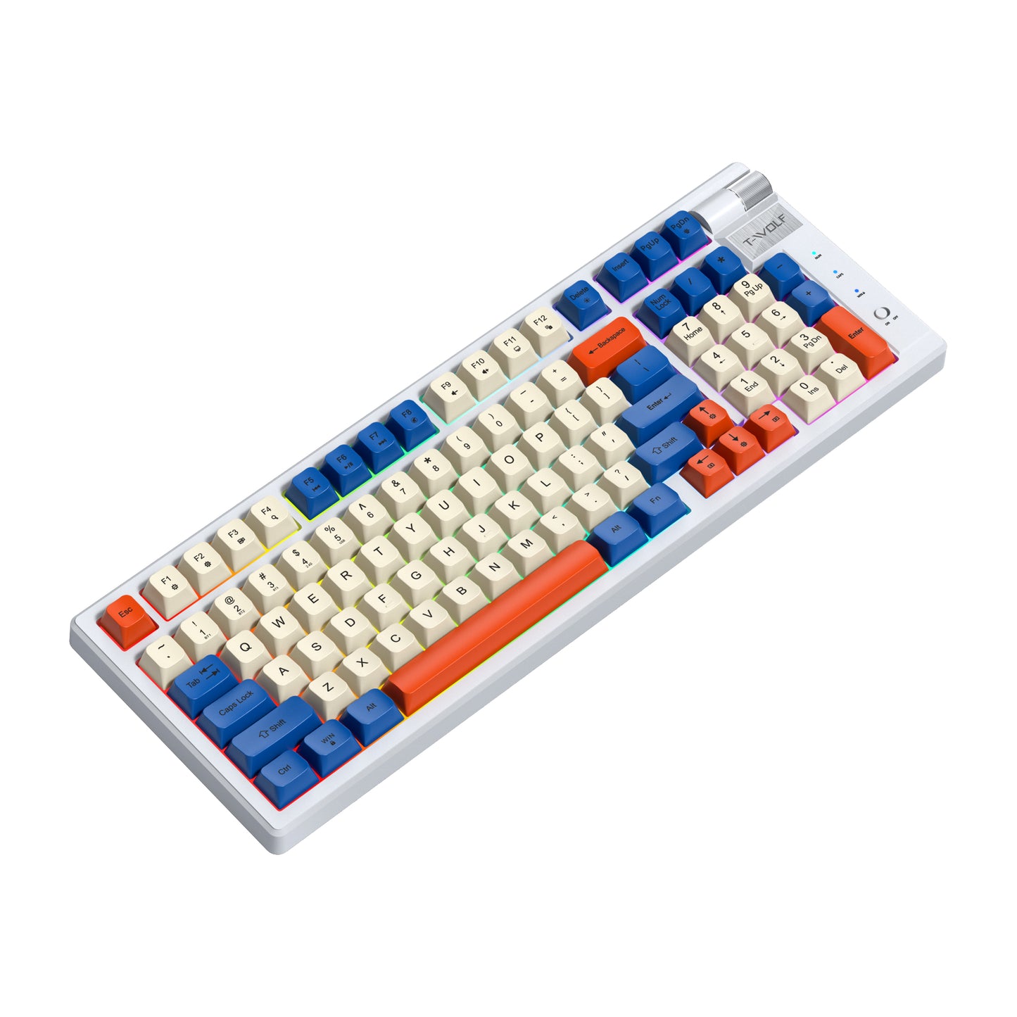 T70 Tri-Mode Mechanical Keyboard – Red Switch, RGB Backlit, Wired/Wireless/Bluetooth 3-in-1
