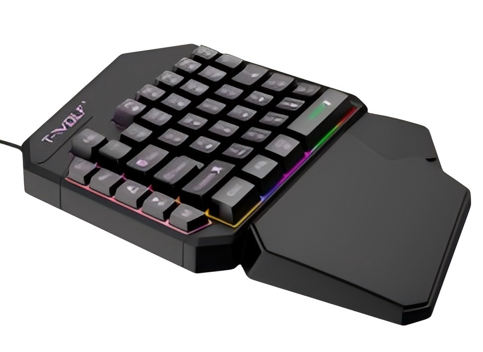 T19 One-Handed Gaming Keyboard – RGB Backlit, 40 Keys, Ergonomic Design