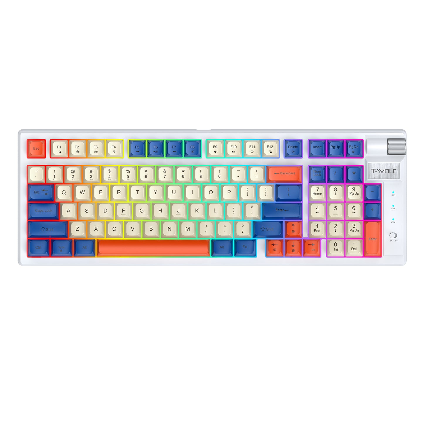 T70 Tri-Mode Mechanical Keyboard – Red Switch, RGB Backlit, Wired/Wireless/Bluetooth 3-in-1