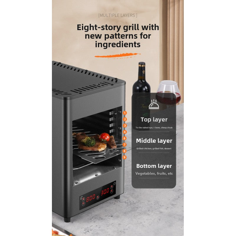 Touch-Controlled Western Food Grilling Machine Touch-Touch Barbecue Oven High Temperature Resistant 110V Steak Stove Stainless Steel Household Steak Oven - DAPANMG STORE