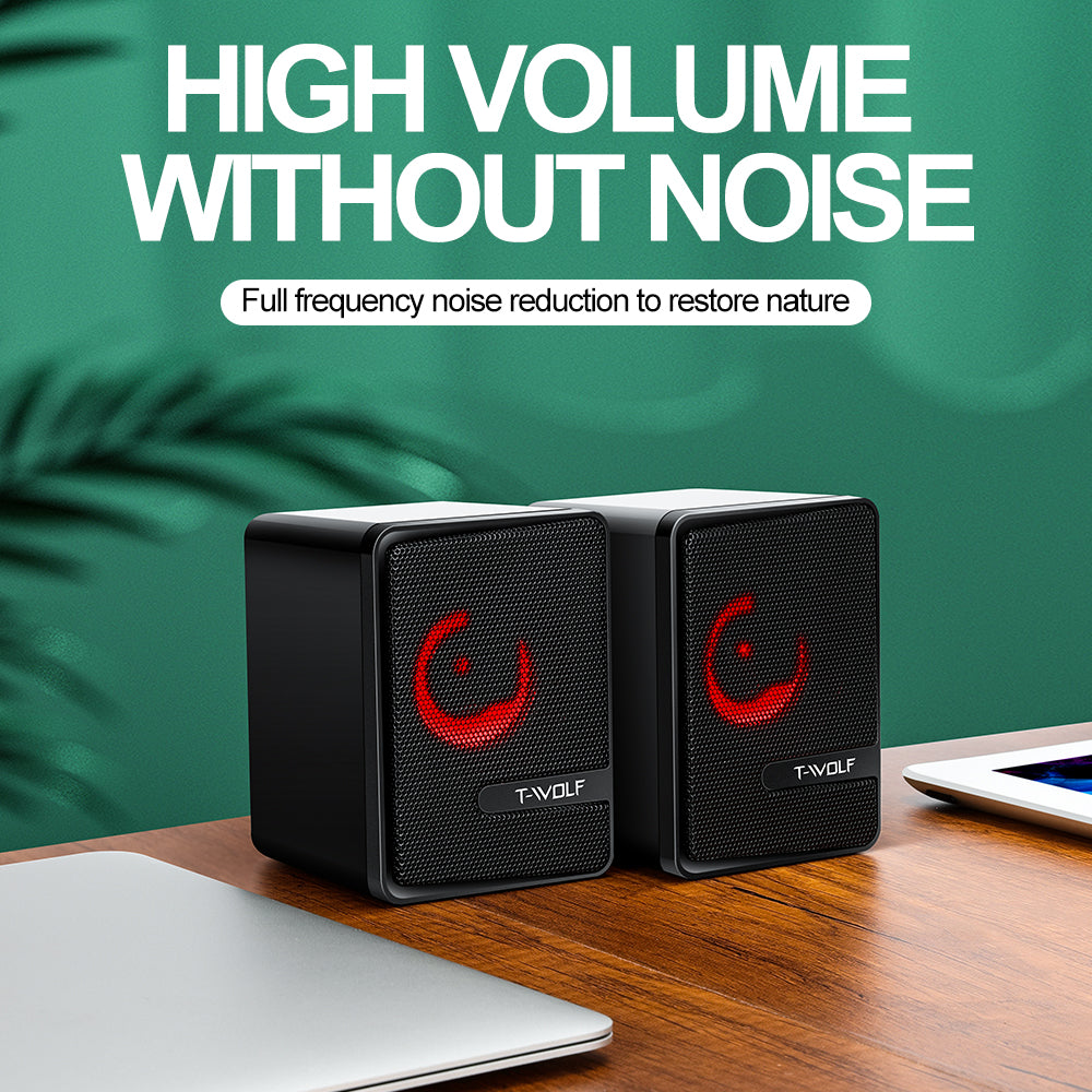 S3 RGB Wired Computer Speakers – Dual 3W Drivers, Compact Desktop PC Speakers with Breathing Lights