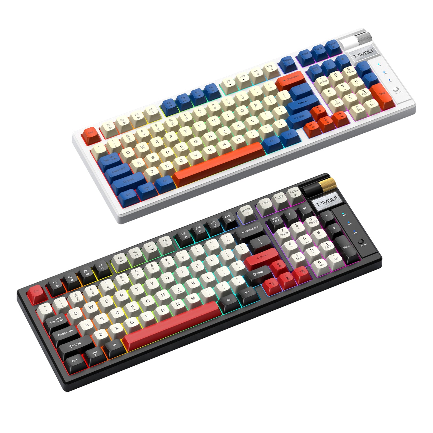 T70 Tri-Mode Mechanical Keyboard – Red Switch, RGB Backlit, Wired/Wireless/Bluetooth 3-in-1