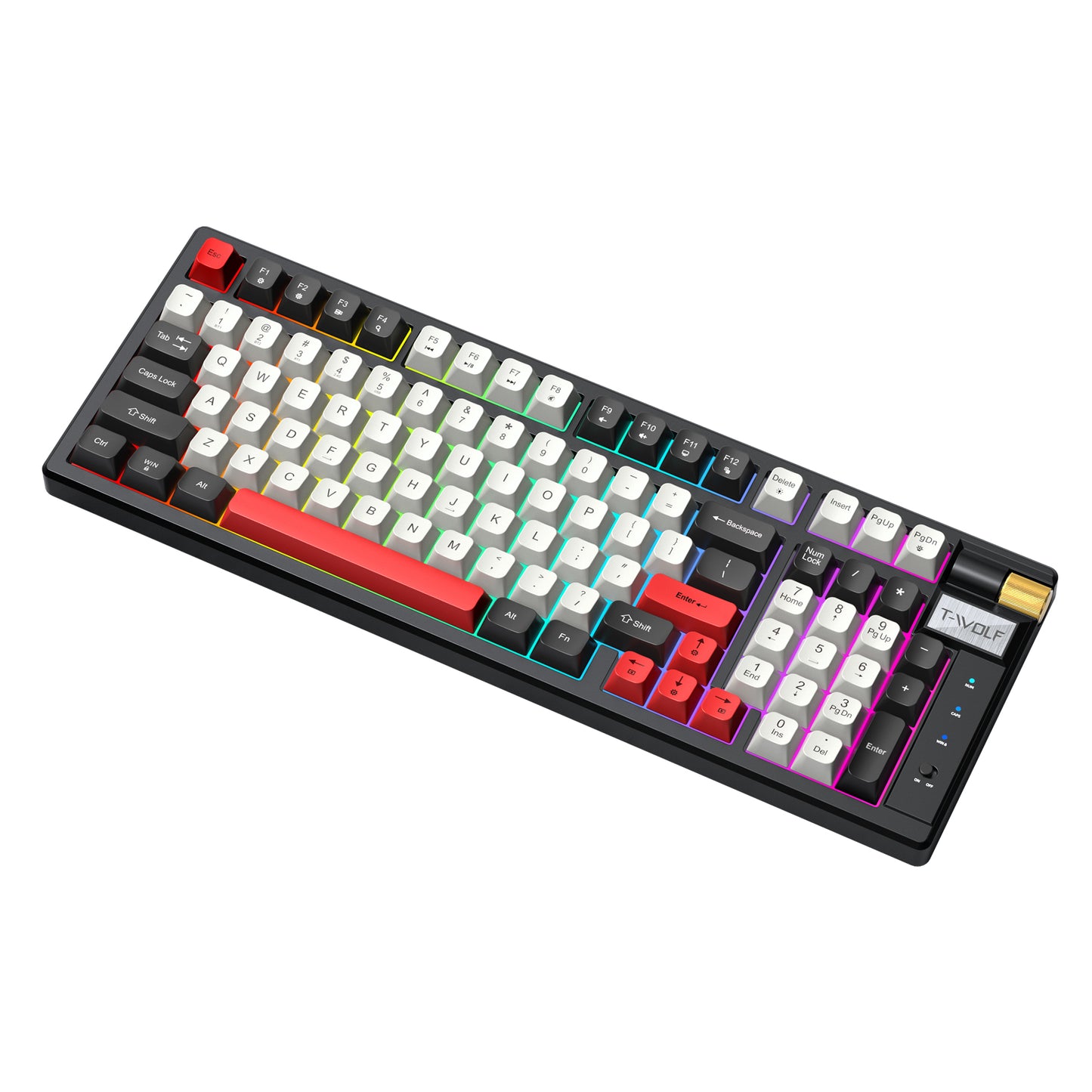 T70 Tri-Mode Mechanical Keyboard – Red Switch, RGB Backlit, Wired/Wireless/Bluetooth 3-in-1
