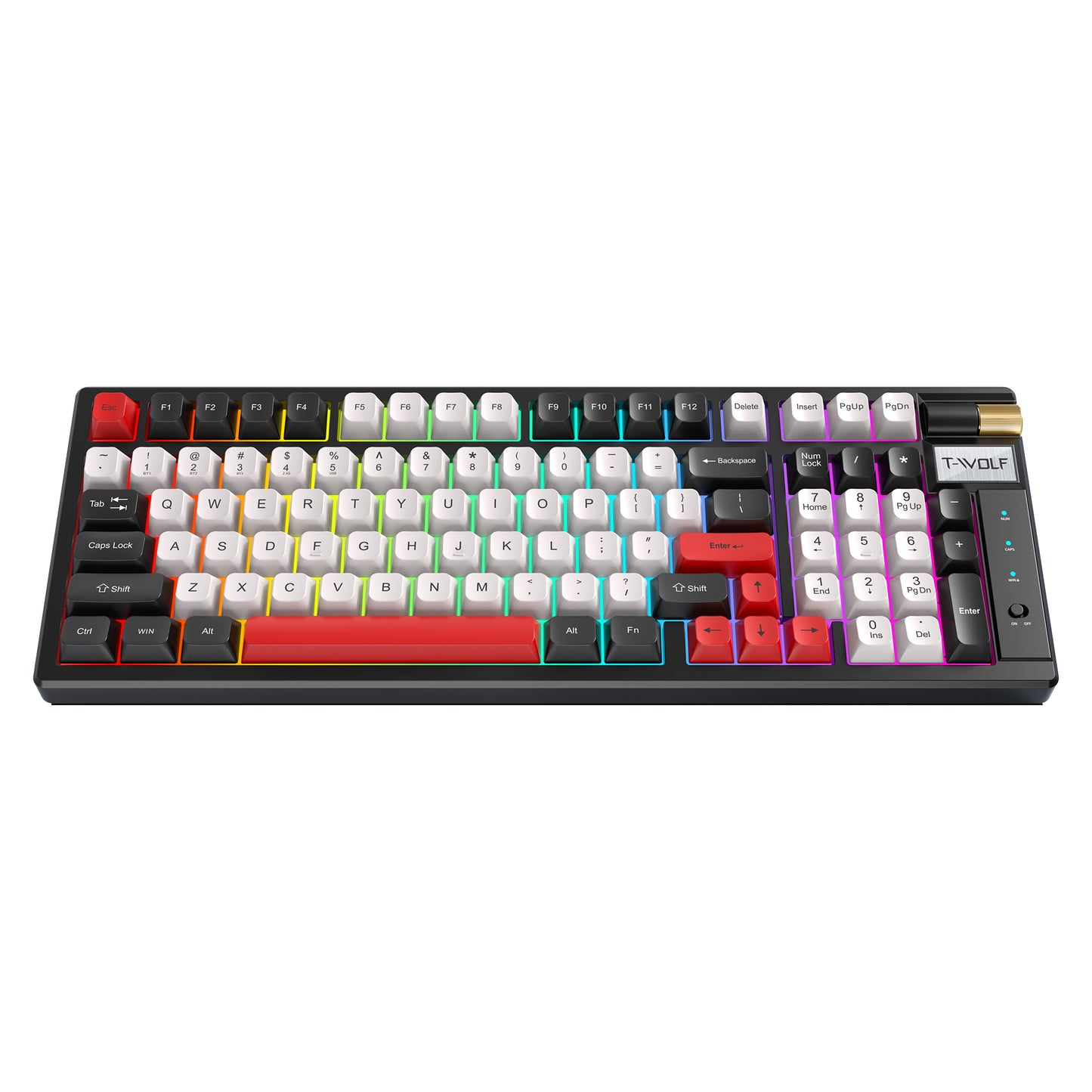 T70 Tri-Mode Mechanical Keyboard – Red Switch, RGB Backlit, Wired/Wireless/Bluetooth 3-in-1