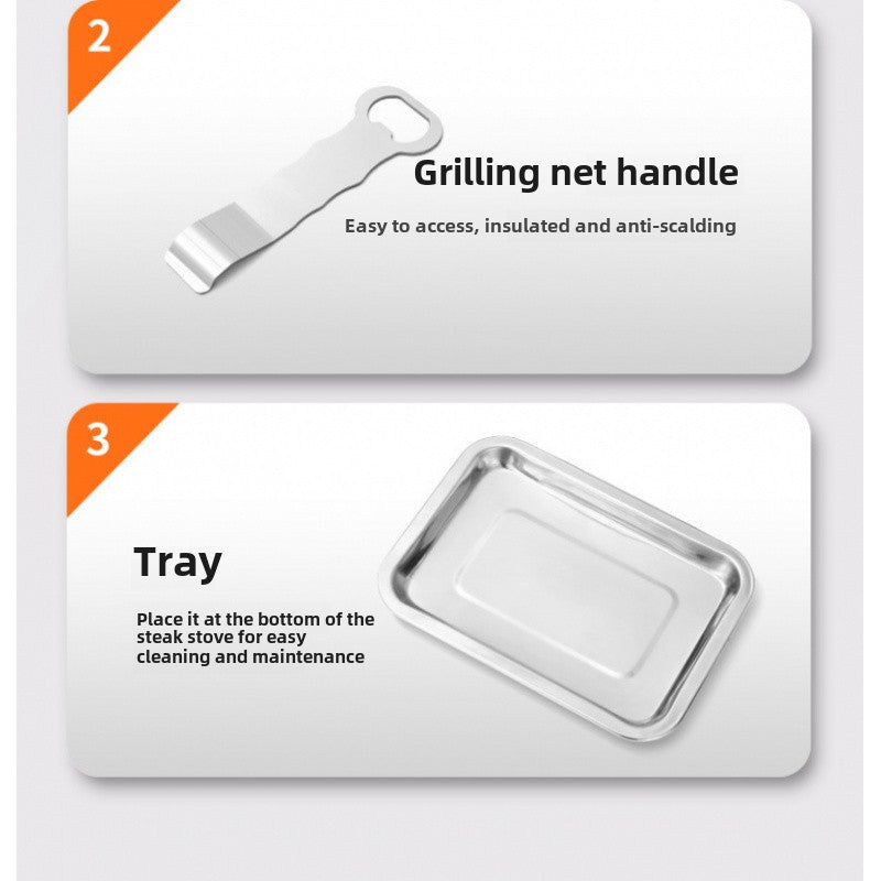 Touch-Controlled Western Food Grilling Machine Touch-Touch Barbecue Oven High Temperature Resistant 110V Steak Stove Stainless Steel Household Steak Oven - DAPANMG STORE