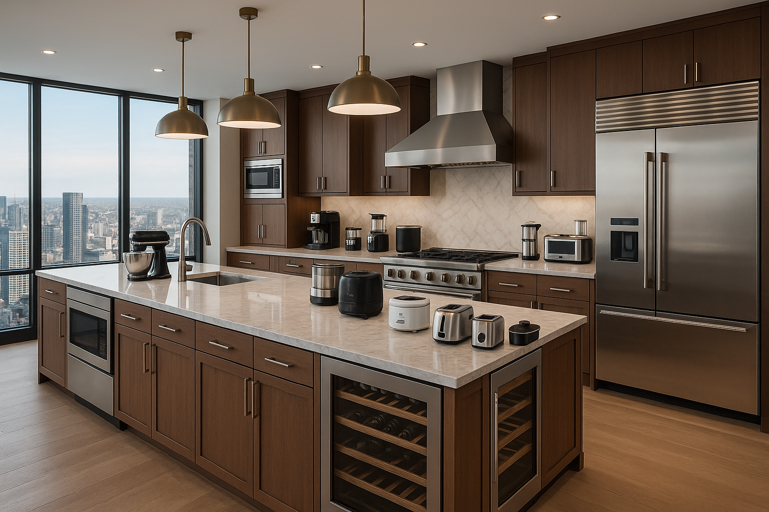 场景可以换成大平层的厨房