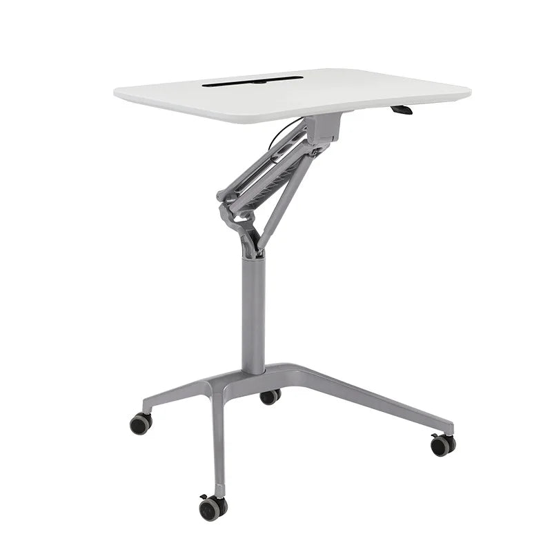 Pneumatic Adjustable Standing Desk with Wheels – Premium Movable Sit-Stand Table for Home & Office