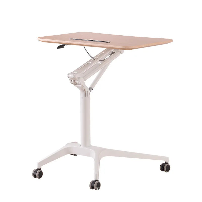 Pneumatic Adjustable Standing Desk with Wheels – Premium Movable Sit-Stand Table for Home & Office