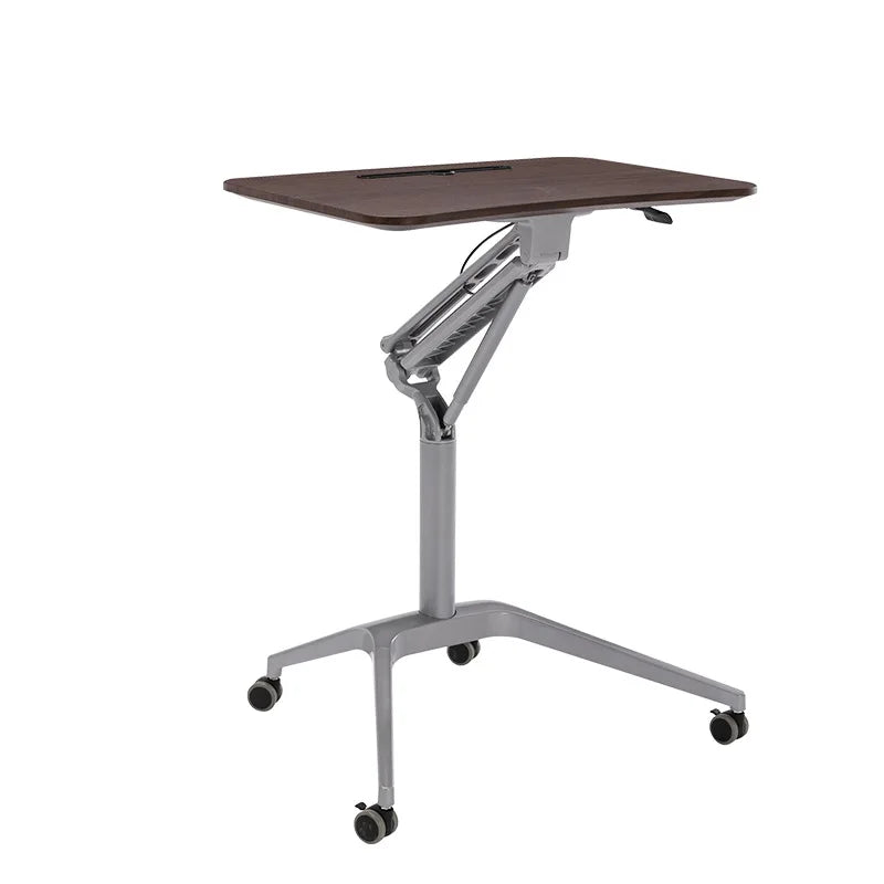 Pneumatic Adjustable Standing Desk with Wheels – Premium Movable Sit-Stand Table for Home & Office