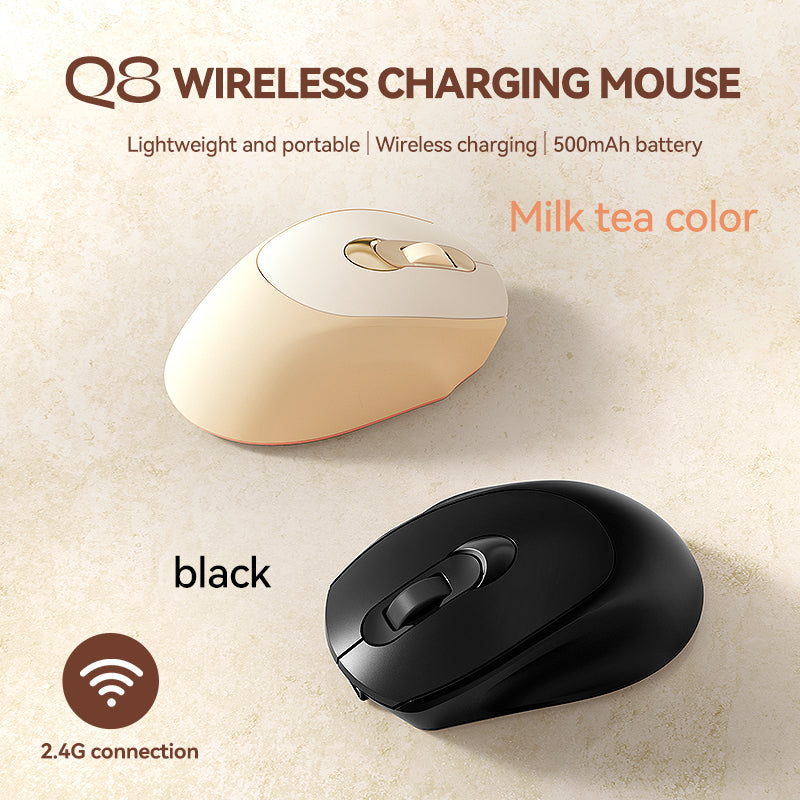 🖱️Q8 Wireless Silent Mouse – Silent, Rechargeable, Dual-Mode (Bluetooth + USB)