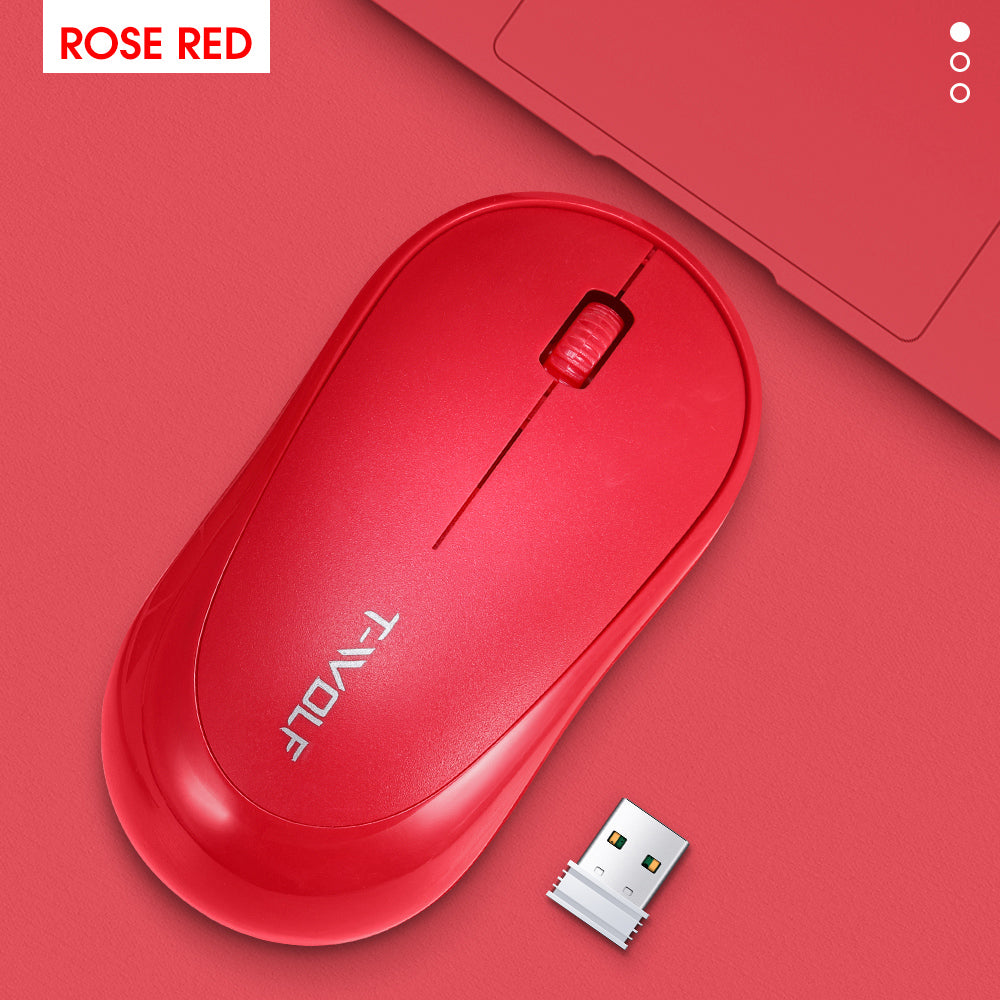 Q18 Wireless Office Mouse – 2.4G USB Receiver, 1000 DPI, Portable & Colorful Design