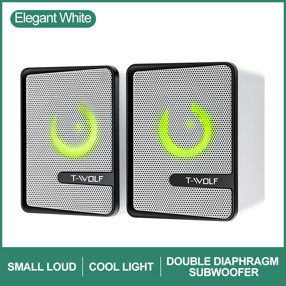 S3 RGB Wired Computer Speakers – Dual 3W Drivers, Compact Desktop PC Speakers with Breathing Lights