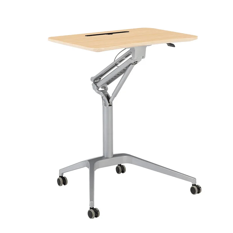Pneumatic Adjustable Standing Desk with Wheels – Premium Movable Sit-Stand Table for Home & Office
