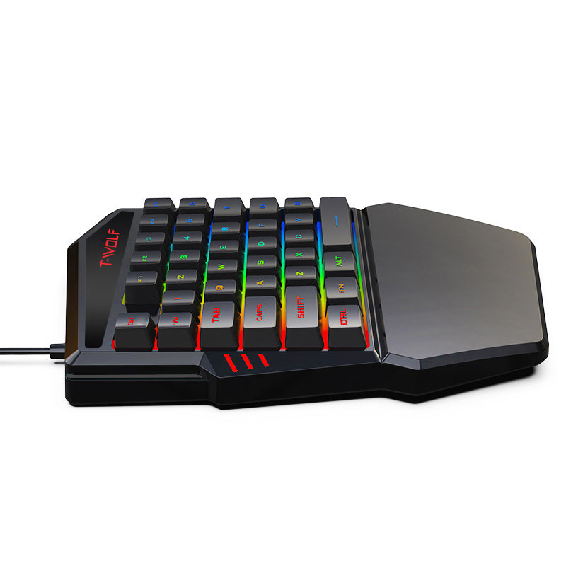 T19 One-Handed Gaming Keyboard – RGB Backlit, 40 Keys, Ergonomic Design